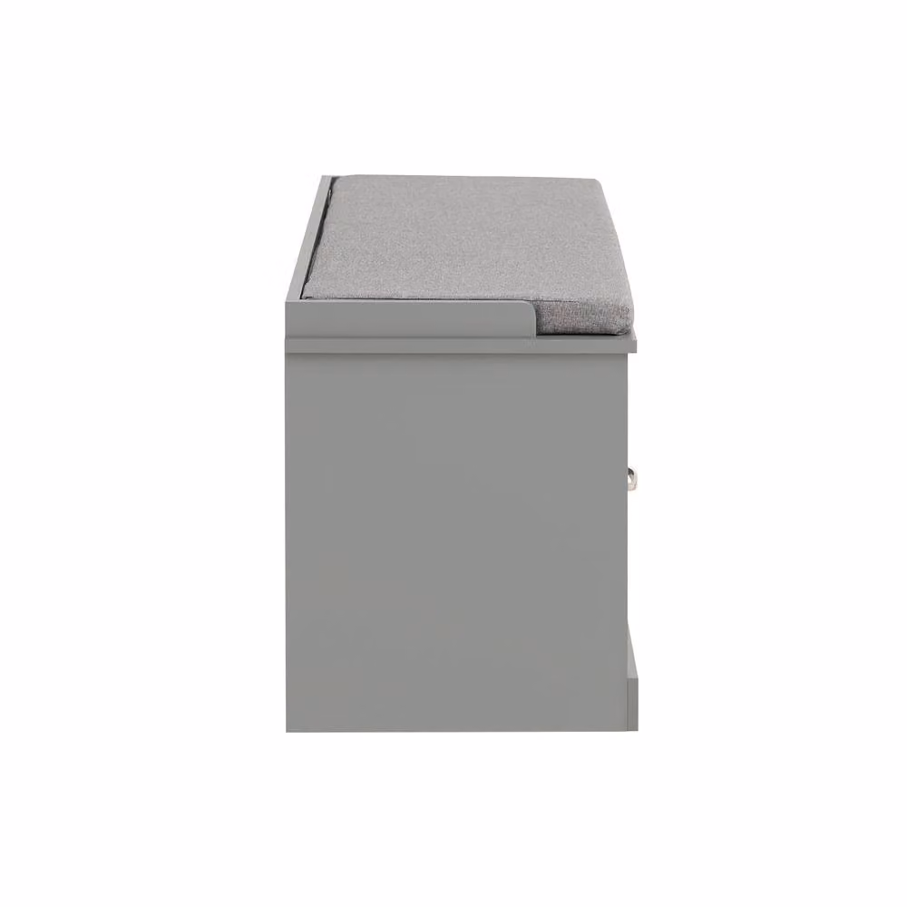 SoBuy Entrance Bench Shoe Rack with Lift-Up Seat and Dual Drawers in Vintage Grey – 2