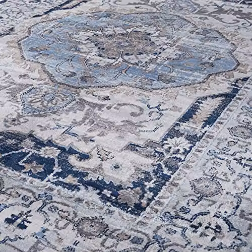 The Rugs Navy Medallion Oriental Vintage Area Rug, W: 160 cm, D: 230 cm – 3