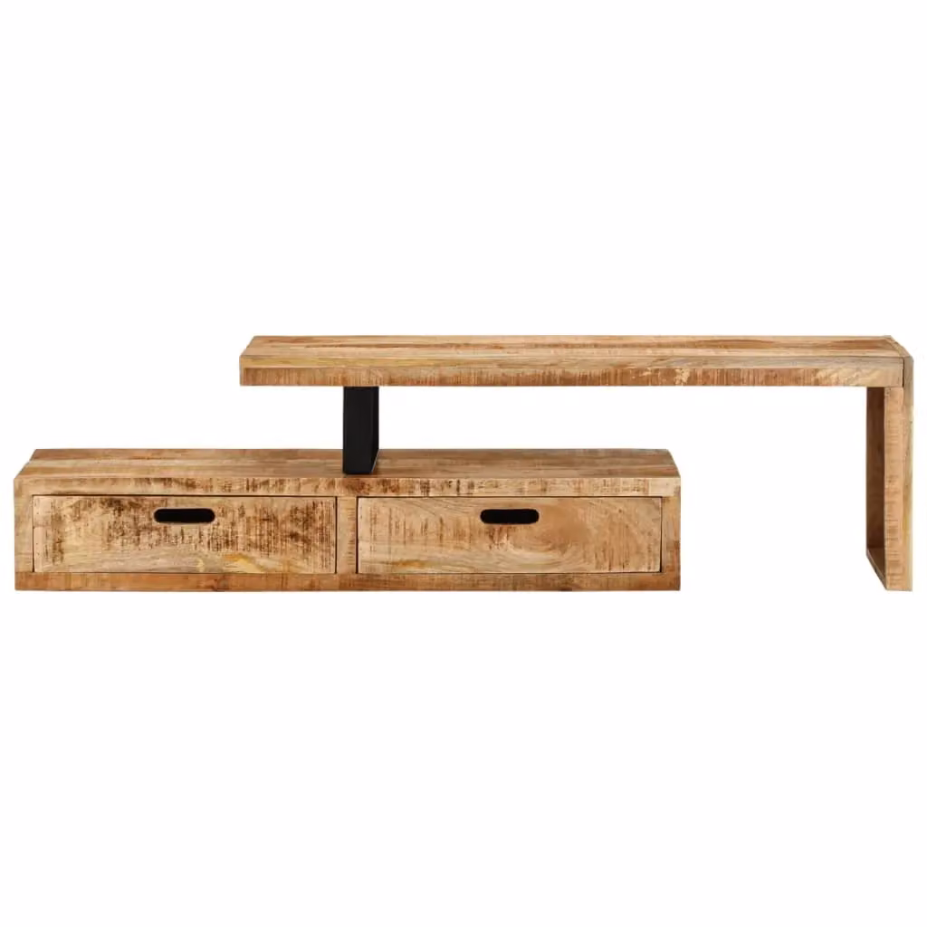 Berkfield Home Solid Mango Wood TV Stand in Brown Antique Matt Finish – 2
