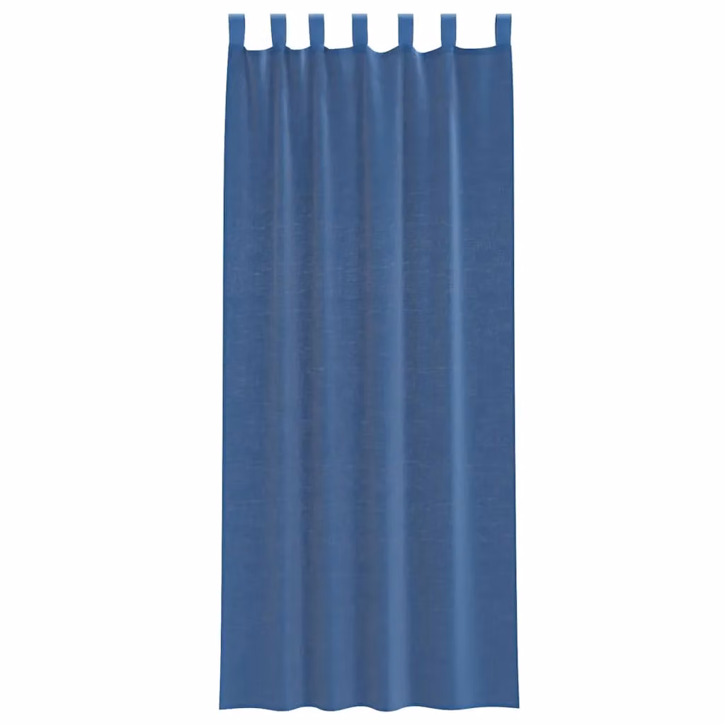 Berkfield Home Royal Blue Transparent Voile Fabric Curtains with Tabs, 2 Pack, W: 140 cm, H: 260 cm – 3