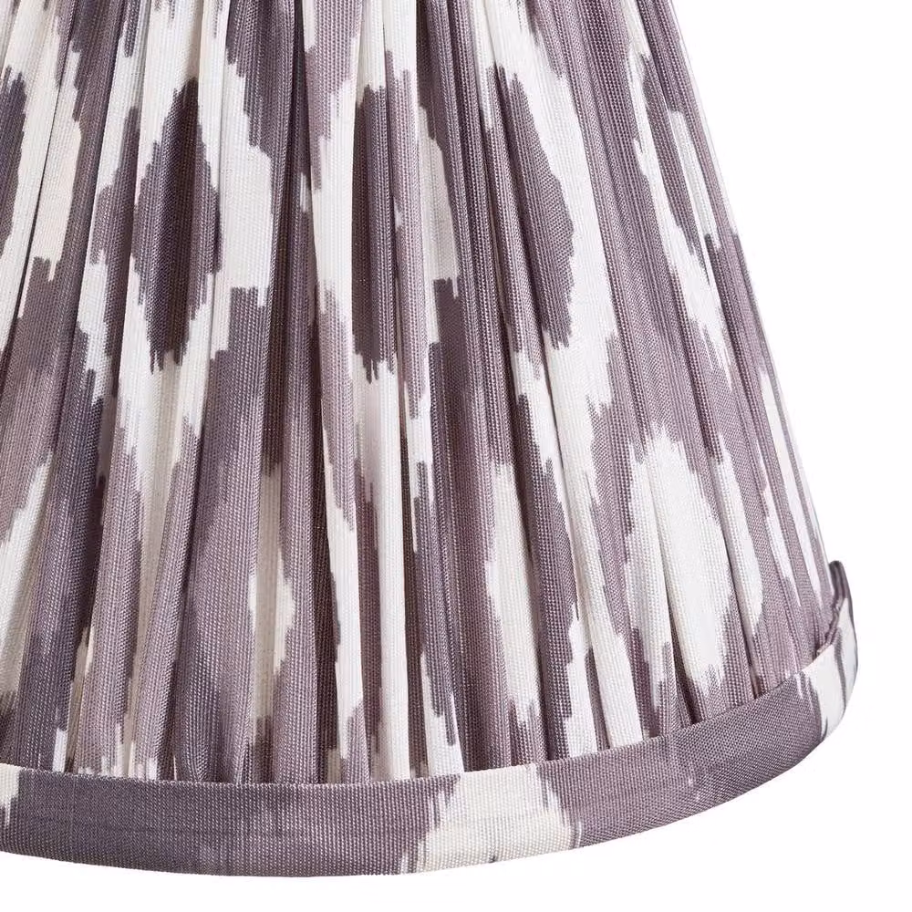 Netlighting Santiago Wall Light with Grey Fabric Ikat Shade and Brass Finish, 16 cm, B22 – 3