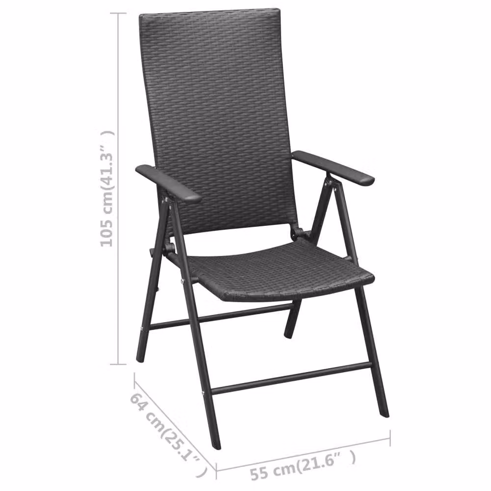 Berkfield Home 3 Piece Modern Garden Dining Set in Black and Brown – 3