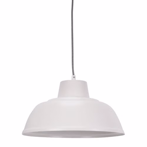ValueLights Mid-Century White Metal Dome Hanging Pendant Ceiling Light with LED Bulb – 1