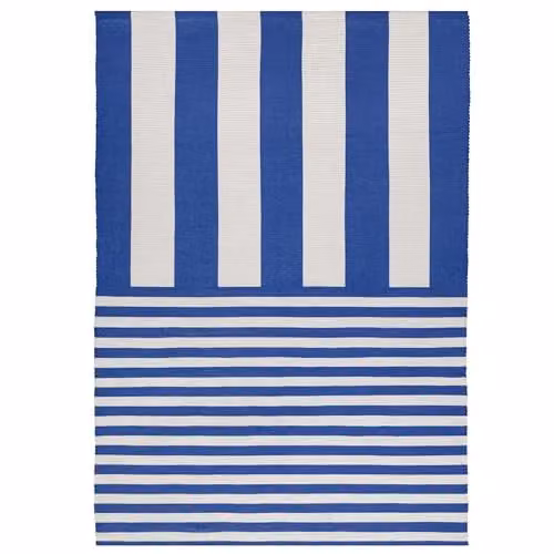 Riva Home Deck Stripe Indoor/Outdoor Striped Washable Weather Resistant Rug, White/Blue, W/D/H: 120 x 170 cm – 1