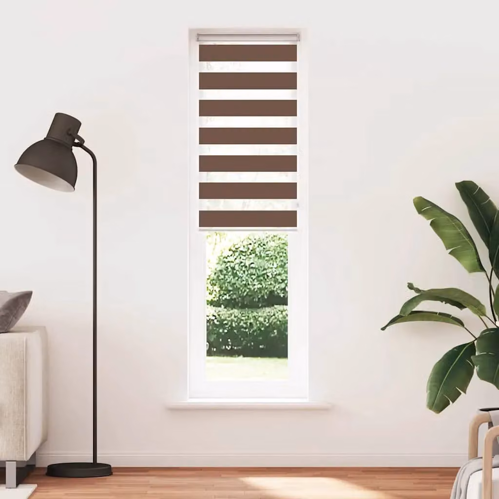 Berkfield Home Brown Zebra Blind, W: 60 cm, H: 200 cm, Polyester Fabric – 2