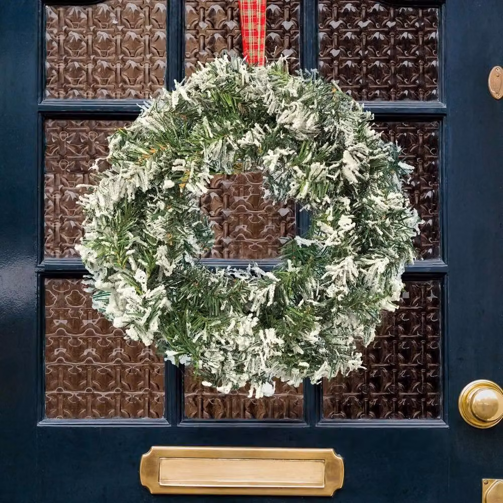 FLAVORA Green Artificial Christmas Hanging Wreath, W/D/H: 100 x 15 x 15 cm – 2