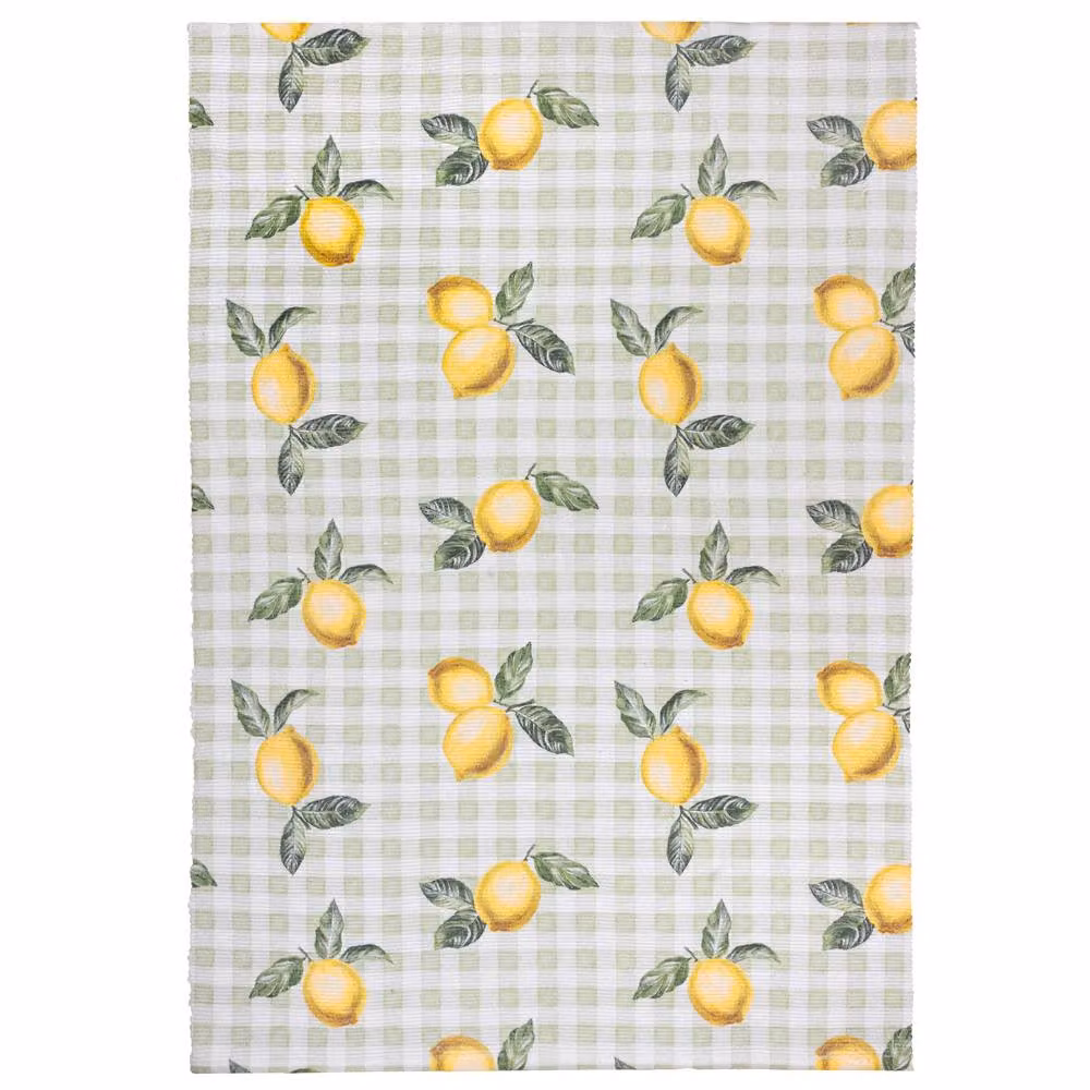 Furn Fruits Lemons Striped Indoor/Outdoor Rectangular Rug in Green and Multicolour, W/D/H: 120 x 170 cm – 2