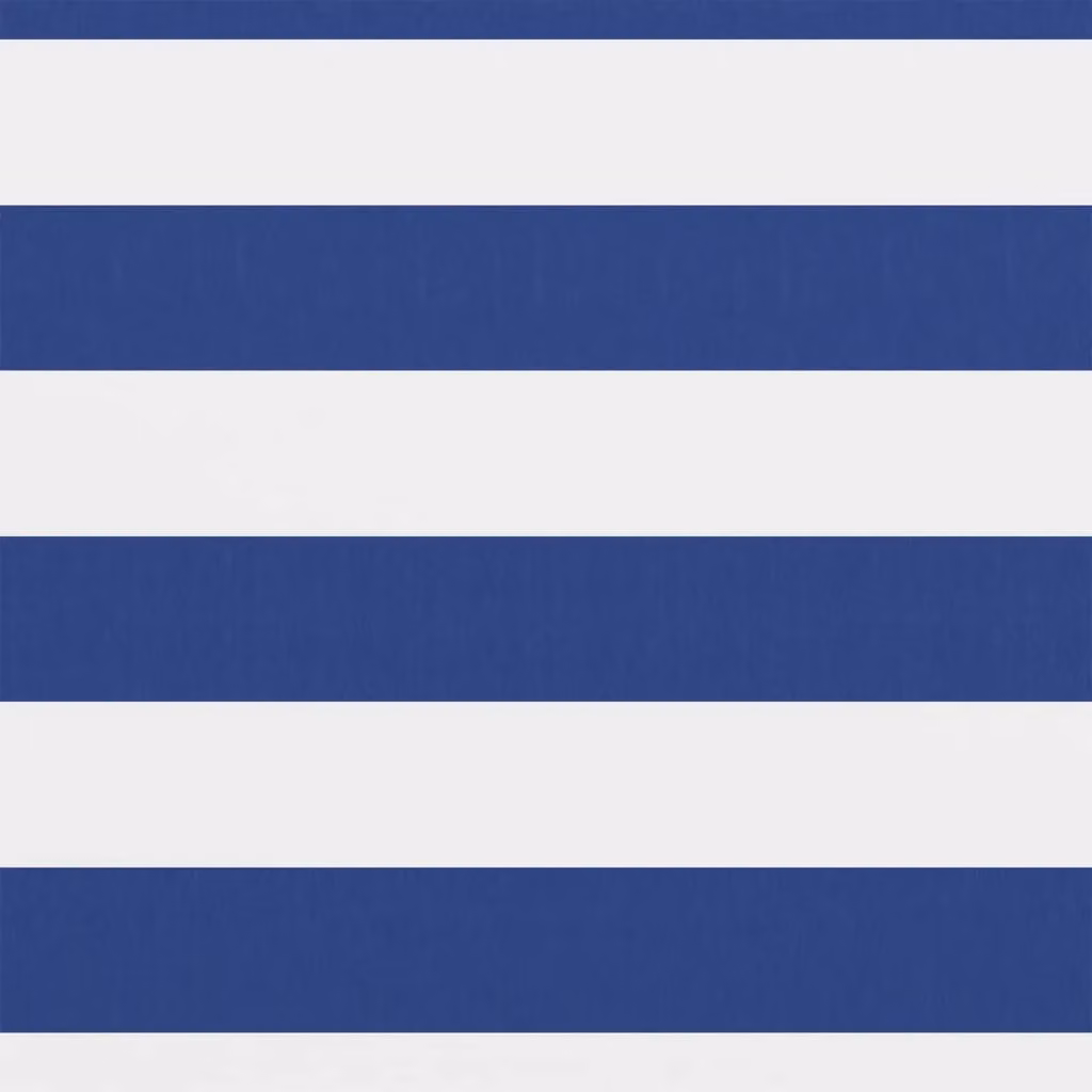 Berkfield Home Balcony Screen in White and Blue Oxford Fabric, W: 75 cm, L: 500 cm – 2