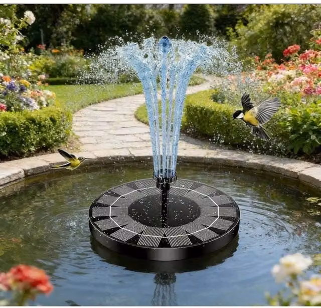 KORVIXA Solar Fountain in Black – 1