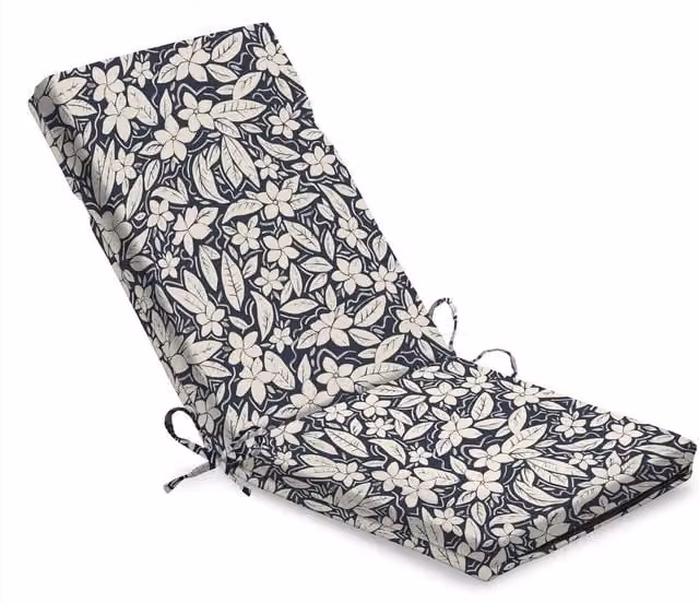 Livinluxury Water Repellent Full Chair Pad with Seat and Back in Blue and White