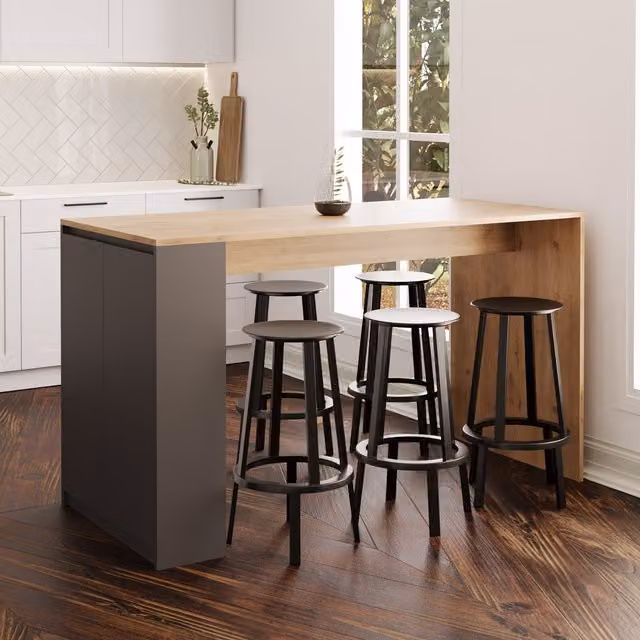 Bimossa Edgar Bar Table with Storage in Anthracite Grey