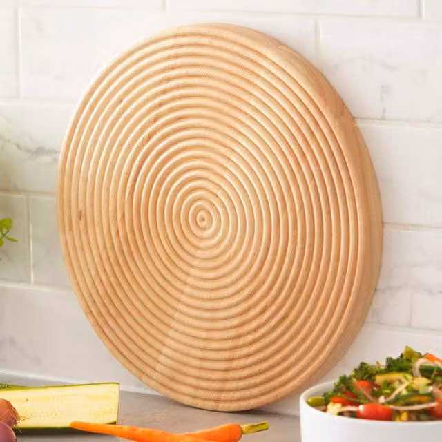 Sur La Table Brown Round Wooden Chopping Board