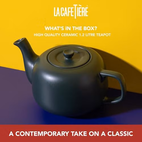 La Cafetiere Green Ceramic Stoneware Teapot, 1.2 l – 2