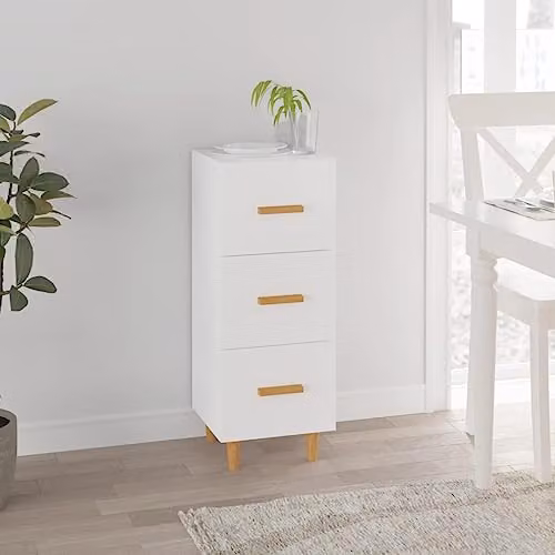 vidaXL Scandinavian Style White Matt Sideboard in Engineered Wood W/D/H: 34.5 x 34.0 x 90.0 cm – 2