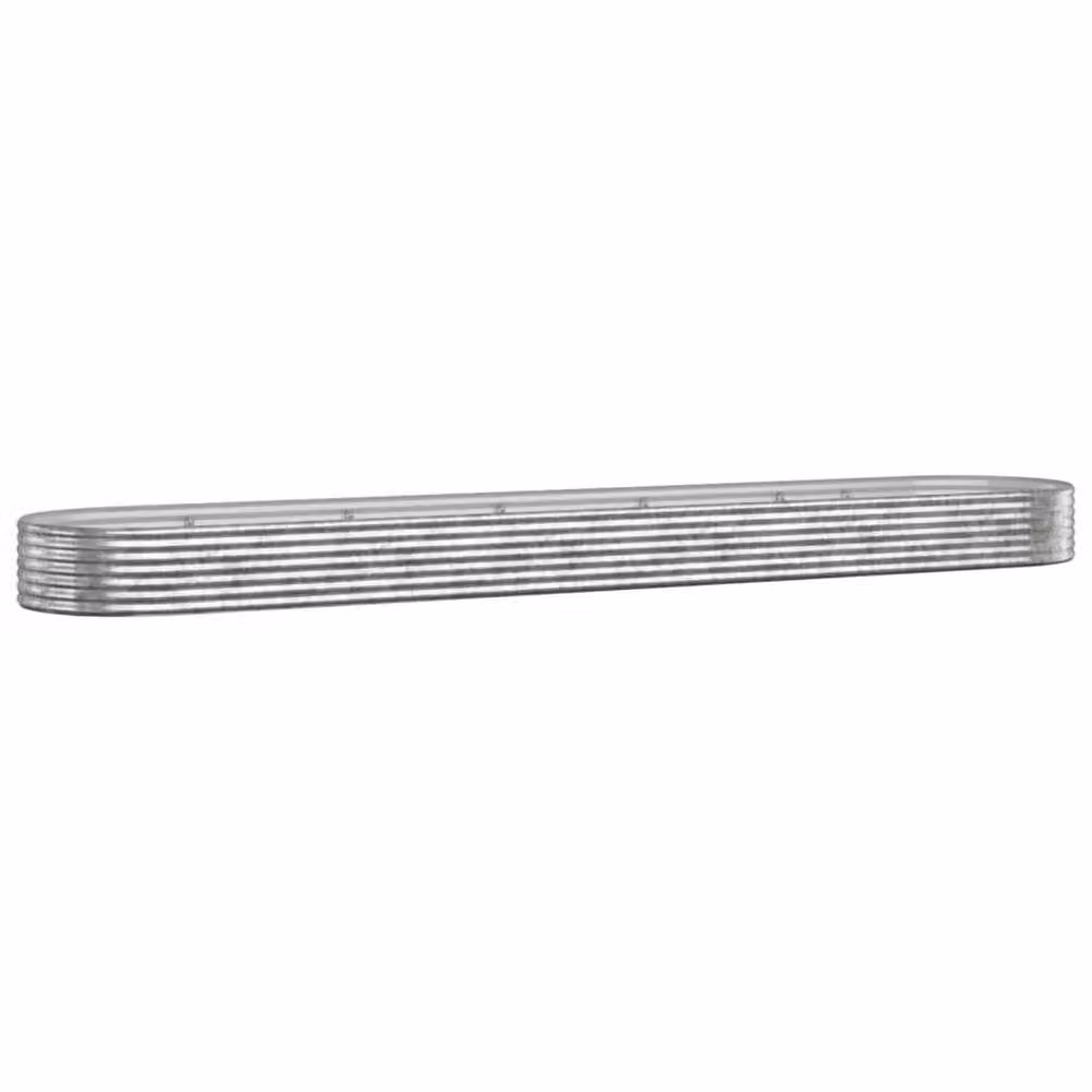 Berkfield Home Garden Silver Powder-coated Steel Raised Bed, W: 507 cm, D: 100 cm, H: 36 cm – 2