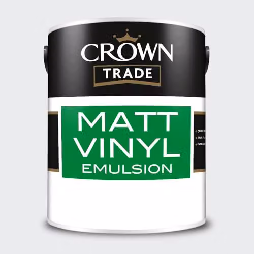 Crown Trade Matt Vinyl Dispersion Paint in White, 5l – 2
