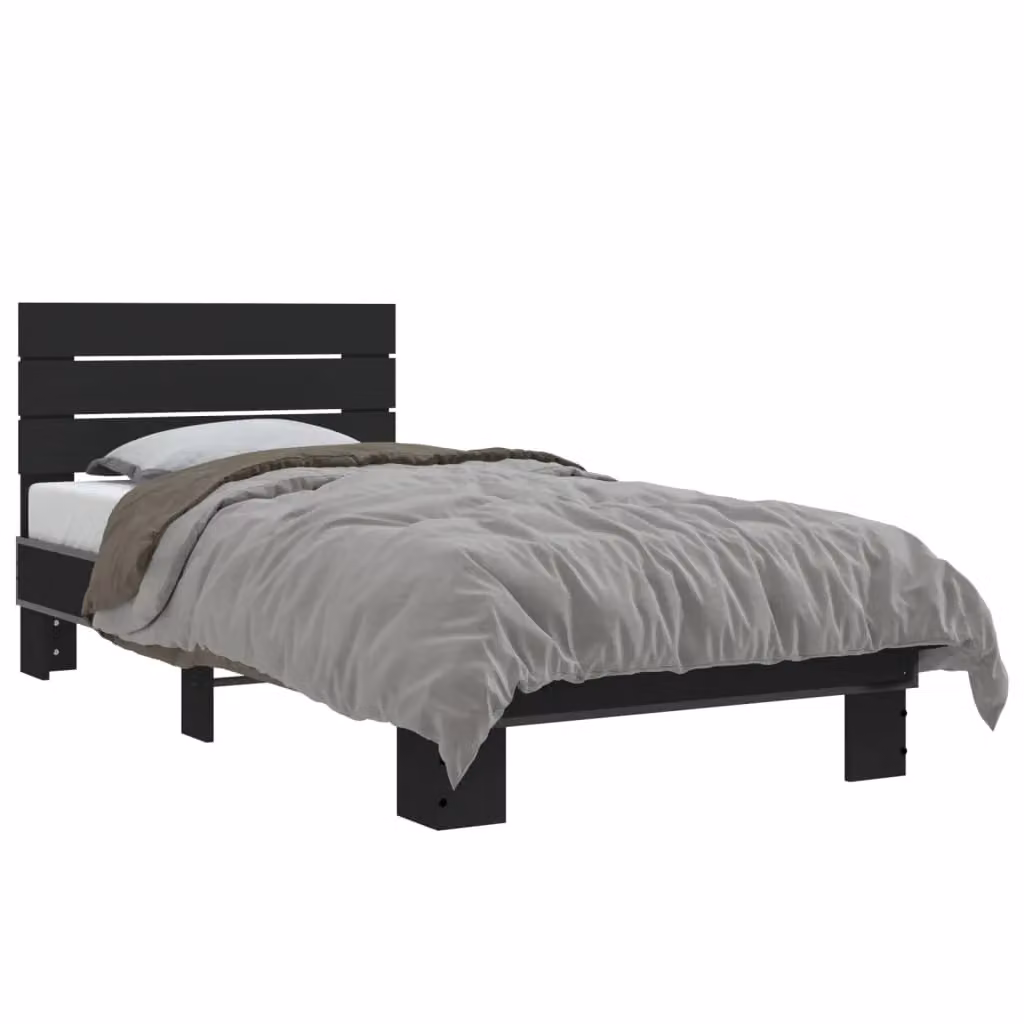 Berkfield Home Small Single Bed Frame in Black, W: 75 cm, L: 190 cm – 2