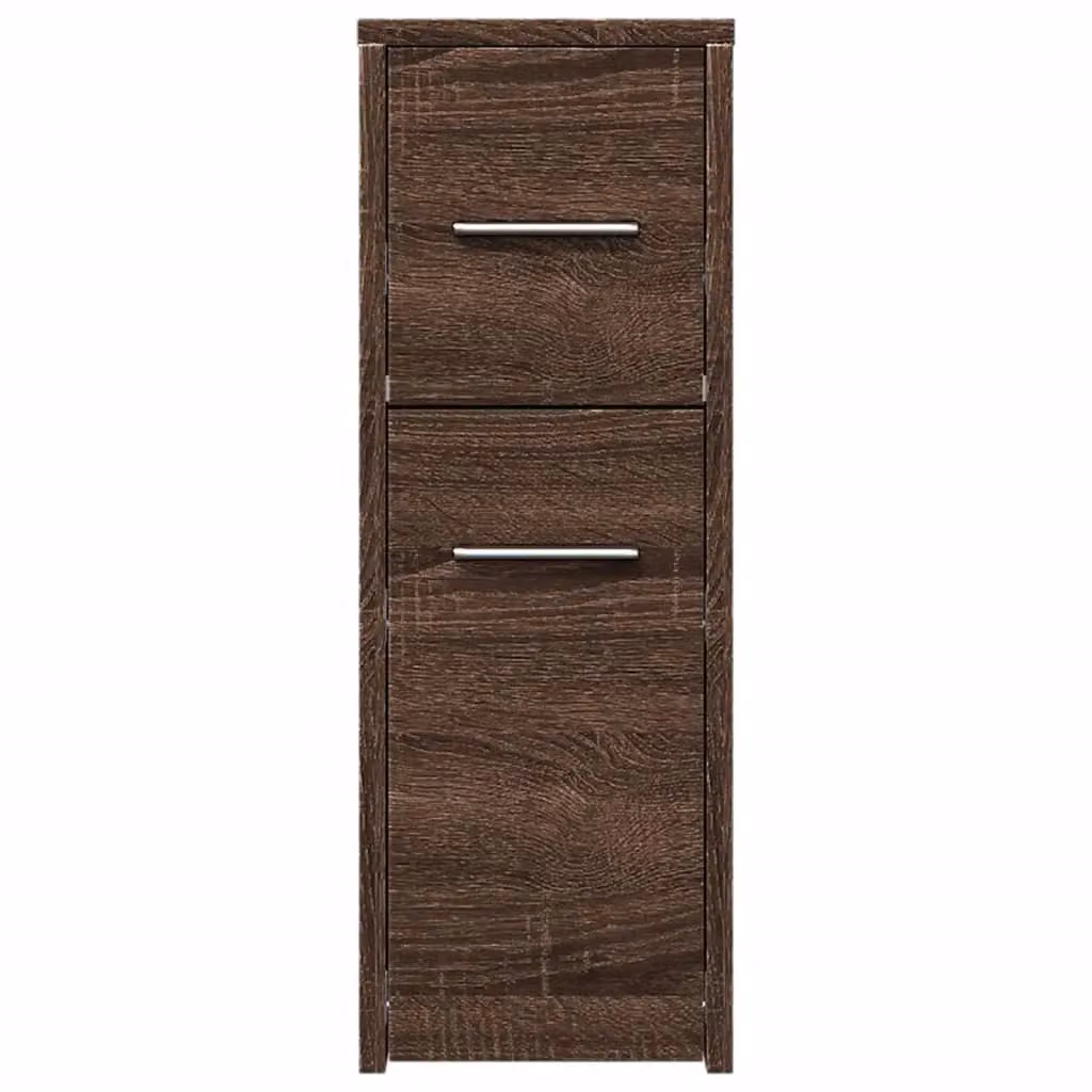 Berkfield Home Narrow Bathroom Cupboard with Wheels in Brown Oak – 4