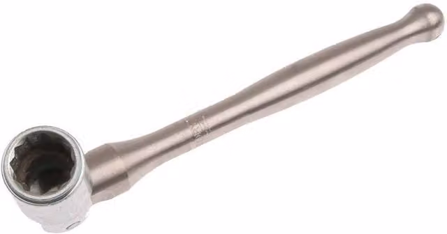 Priory 380b Stainless Steel Bi-hex Scaffold Spanner with 7/16w Poker Handle in Silver