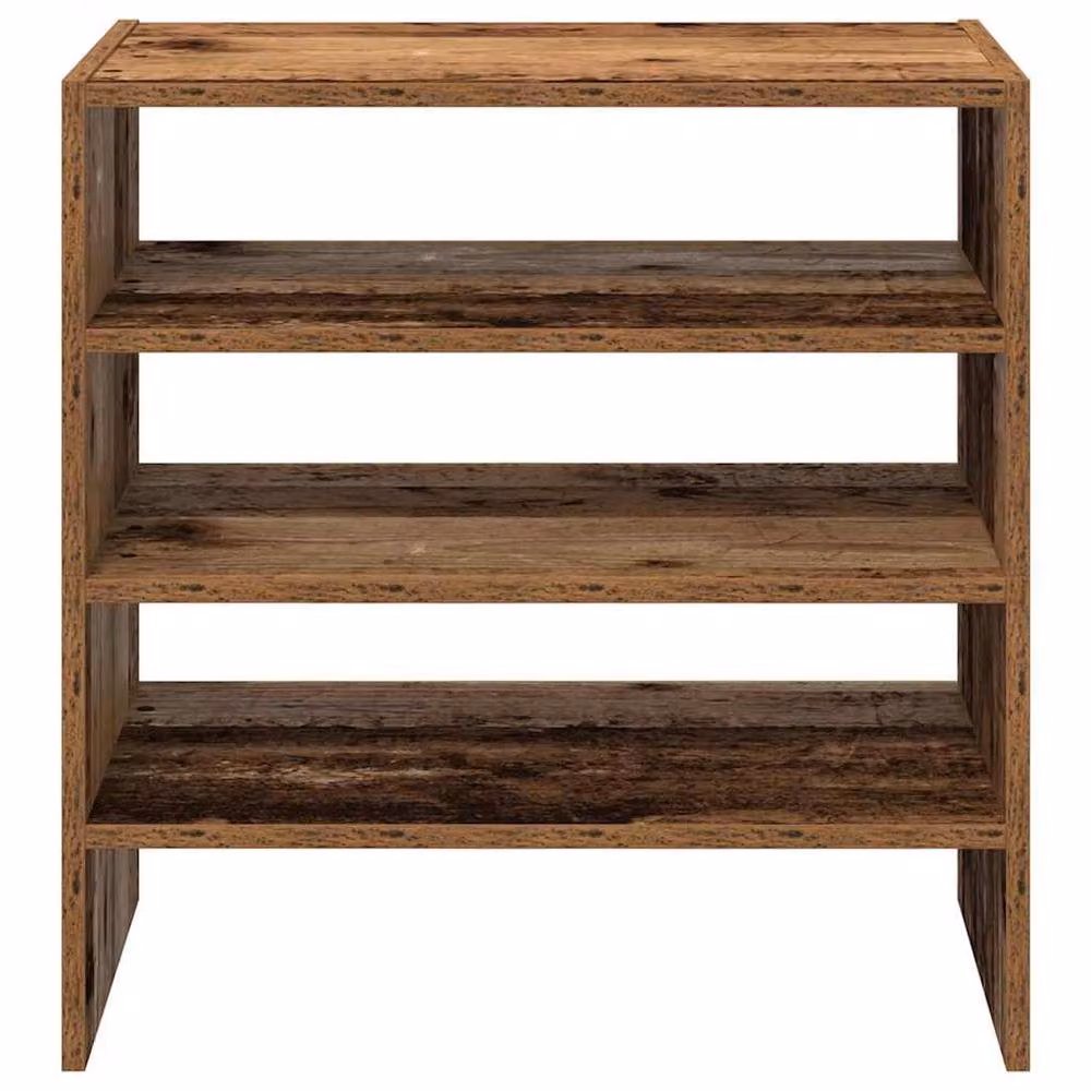 Berkfield Home Stackable Shoe Racks, 2 Piece Set, Brown Rustic Wood, W: 60 cm, D: 30 cm, H: 30.5 cm – 4