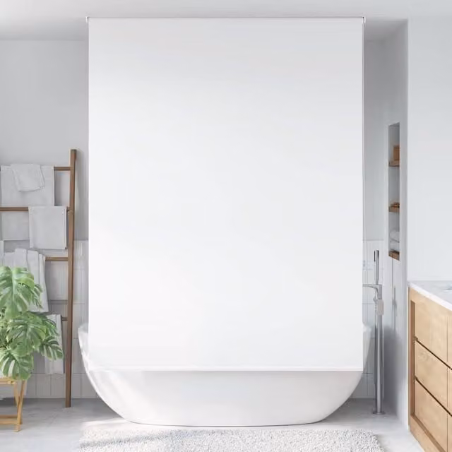 Berkfield Home White Opaque Shower Roller Blind, W: 150 cm, H: 240 cm