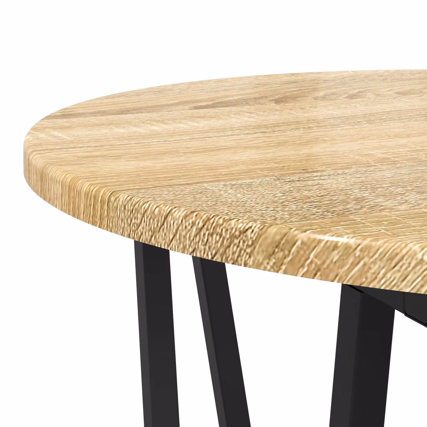 Berkfield Home Set of 2 Modern Round Nested Side Tables in Beige with Wood and Metal Construction – 4
