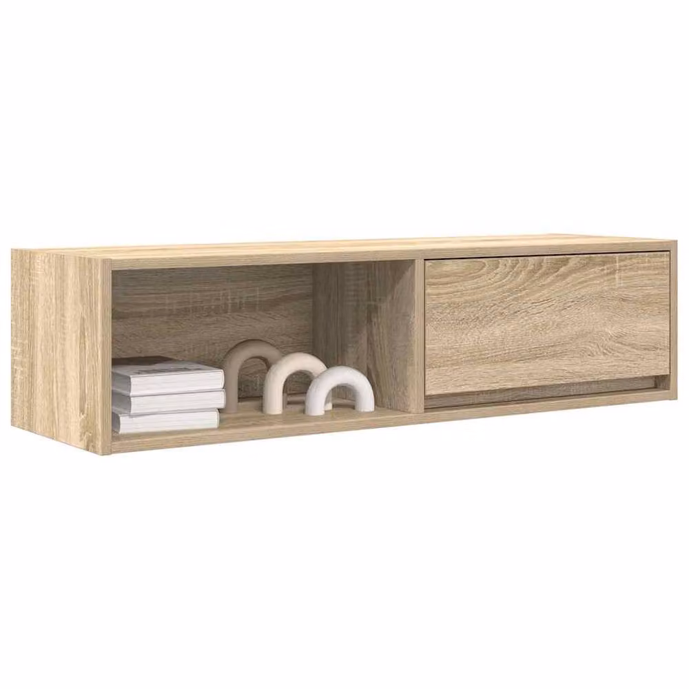 Berkfield Home 2-Piece TV Cabinet Set in Sonoma Oak, Light Tan, W/D/H: 100 x 31 x 25.5 cm – 3