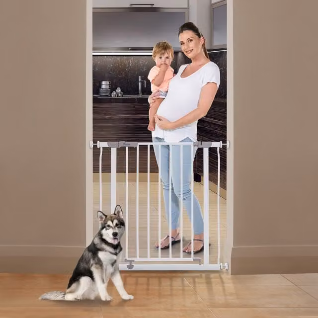 Dreambaby Ava Extendable Metal Safety Gate for Doors and Stairs, White