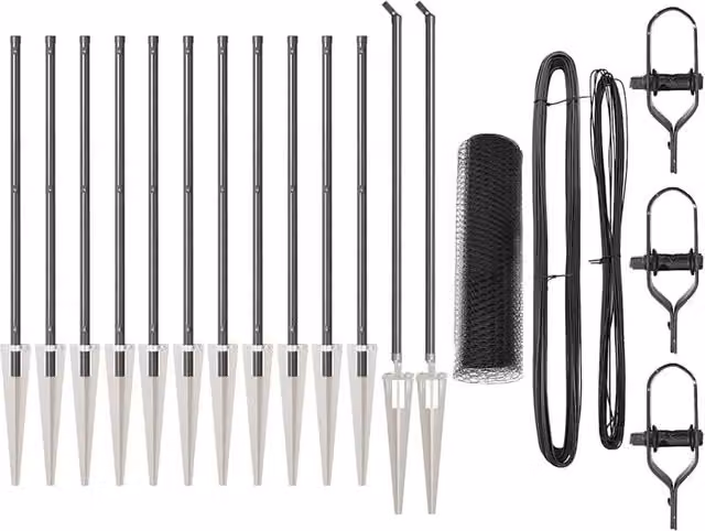 Berkfield Home Grey Galvanised Steel Fencing Set of 2, W: 25 m, H: 0.5 m, 13 mm Mesh