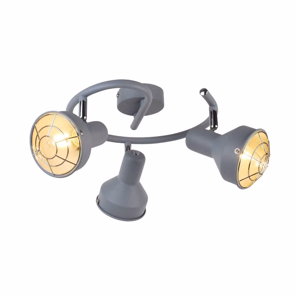 Pagazzi Costello 3 Light Ceiling Spotlight in Matt Grey and Chrome – 2