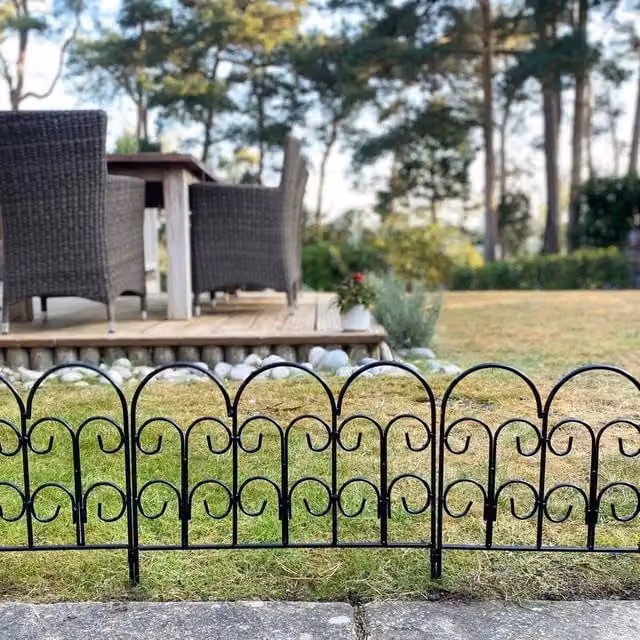 Havendro 10 x Metal Garden Lawn Edging and Flower Bed Border Fence in Black – 1