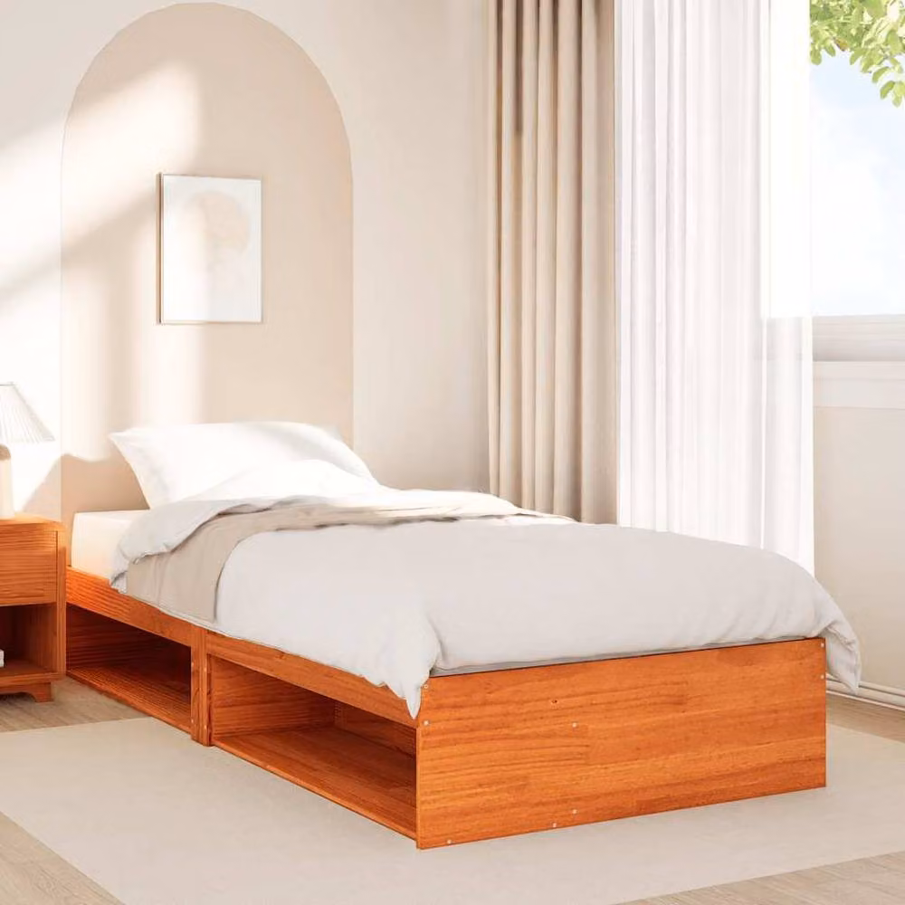 Berkfield Home Stylish Wax Brown Solid Wood Pine Day Bed W/D/H: 190 x 90 x 30 cm – 3