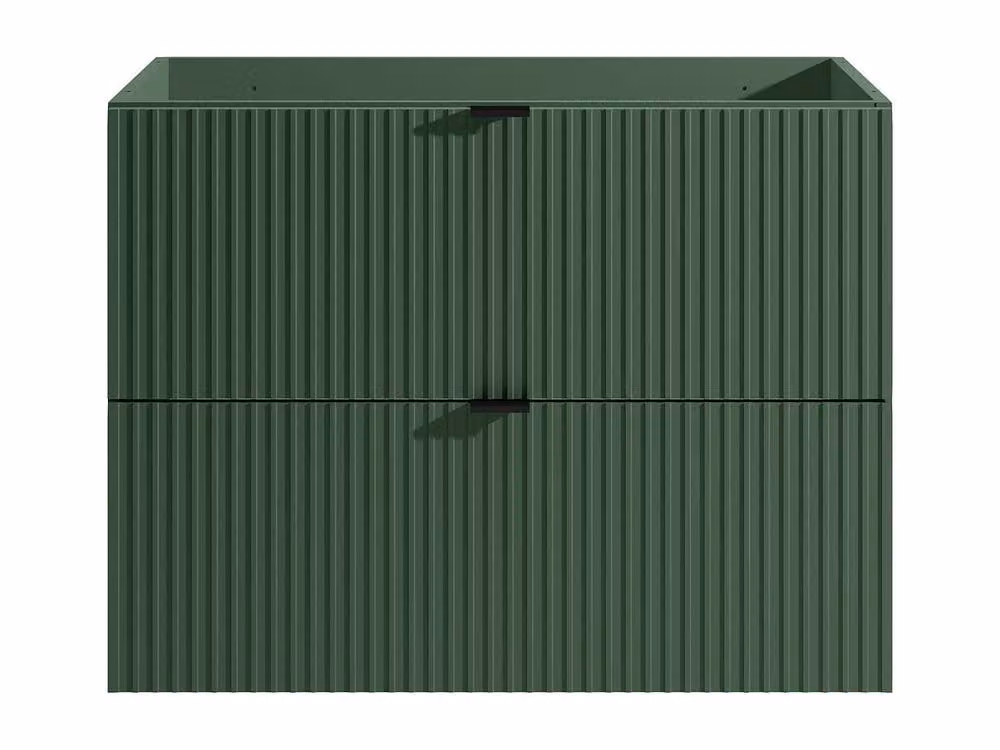ZEVINI Ribbed Suspended Vanity Unit in Matte Green, W: 80 cm, D: 47 cm, H: 60 cm – 2