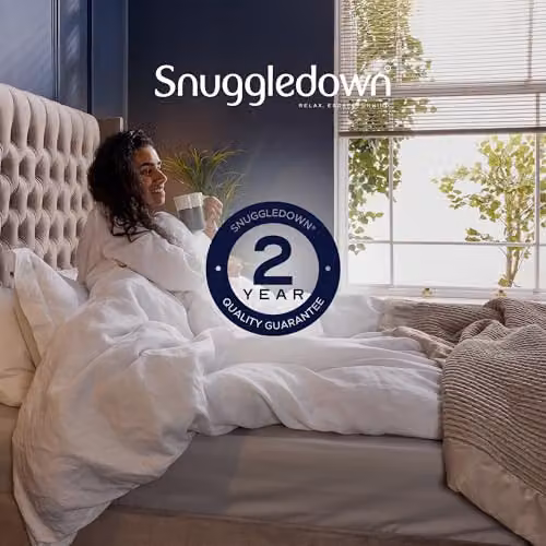 Snuggledown Hungarian Goose Down 3-in-1 Combination Duvet and Pillow Set, White, W/D/H: 200 x 200 cm – 3