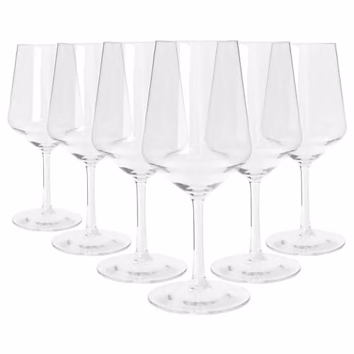 Argon Tableware Reusable Plastic Wine Glasses, Clear Cocktail and Champagne Tumblers, 500ml, Pack of 6