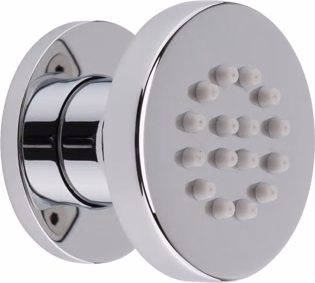 Balterley Round Wall Mounted Chrome Shower Body Jet with Rain and Massage Spray, W/D/H: 5 x 5 x 5.5 cm