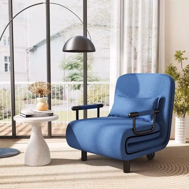 EONLION Single Folding Sofa Bed Chair in Blue
