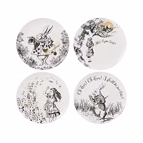 Creative Tops Set of 4 White Bone China Side Plates, Diameter: 20.5 cm