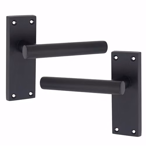 Golden Grace Straight T-Bar Door Latch Handles in Matt Black, 6 Sets – 2