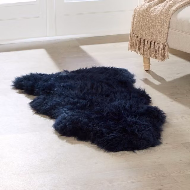 Native Natural Organic Blue Genuine Sheepskin Rug XXL