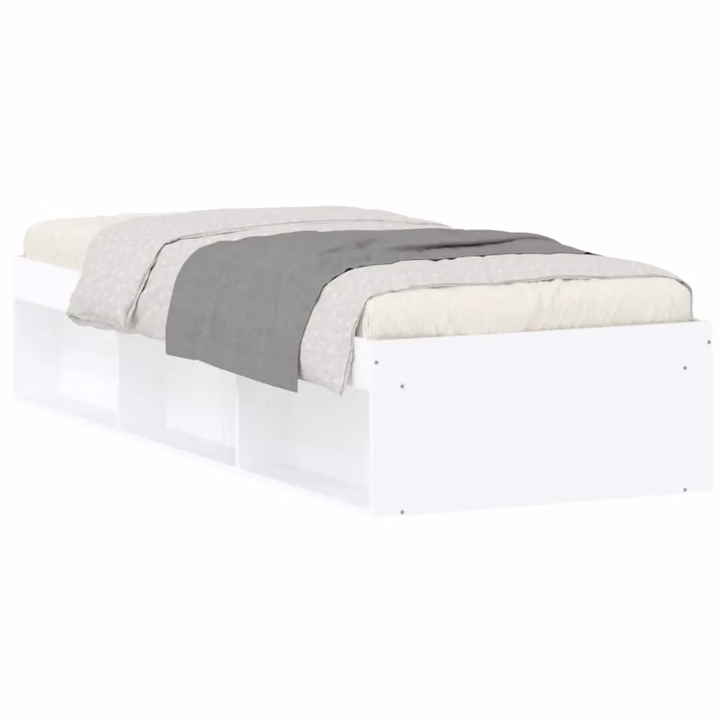 Berkfield Home Modern Small Single Bed Frame in White, W: 75 cm x L: 190 cm – 2