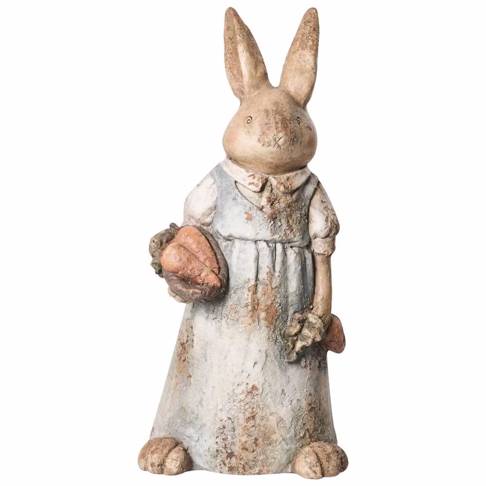 Wyld and Coco Set of 2 Multicolour Rabbit Garden Figurines – 3