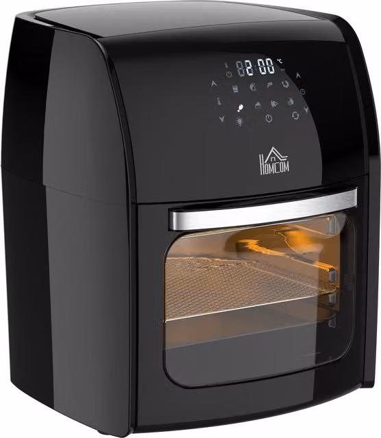 HOMCOM 12L 8-in-1 Digital Air Fryer Oven with Rapid Air Circulation, 1800W, Black