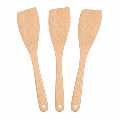 Argon Tableware Wooden Spatula Set, Brown, Pack of 3