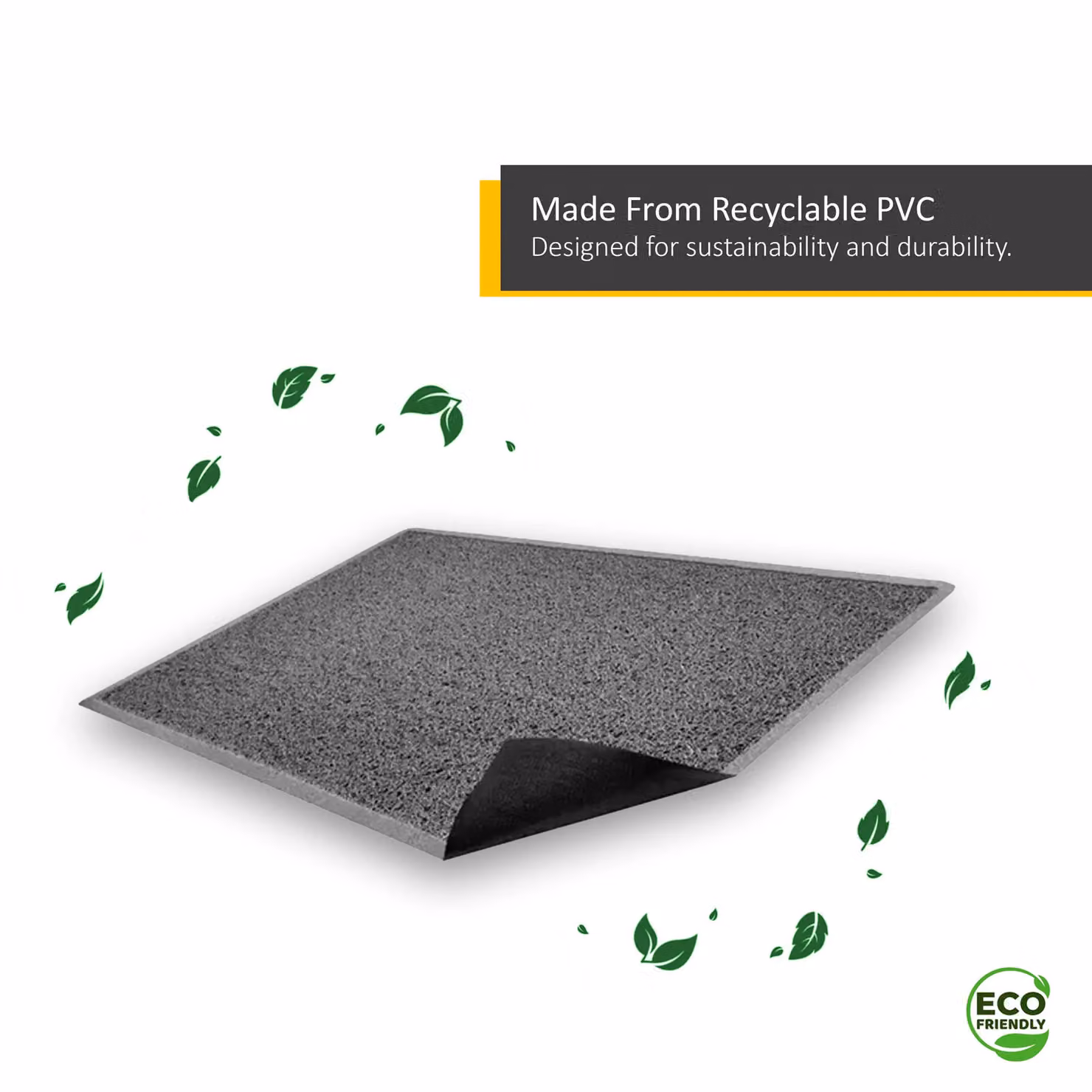 Nicoman Grey Embossed PVC Heart Doormat, W: 45 cm, D: 75 cm – 5
