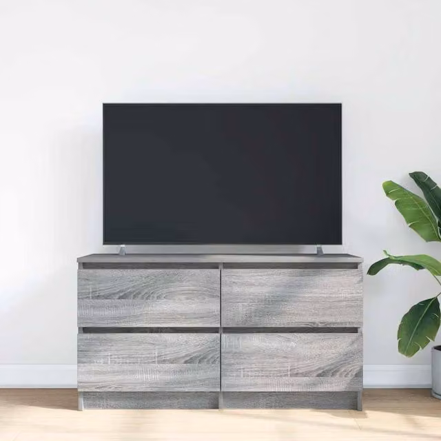 Berkfield Home Grey Sonoma TV Cabinet in Engineered Wood, W/D/H: 100 x 35 x 54 cm