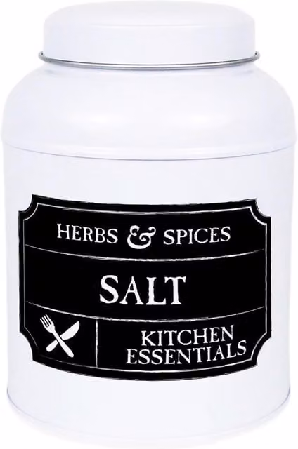 Purely Home Mixed Herbs Metal Kitchen Storage Tin in Black and White, 110g
