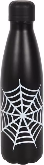 KDMK Black Stainless Steel Spiderweb Metal Water Bottle with Screw Cap, 500 ml