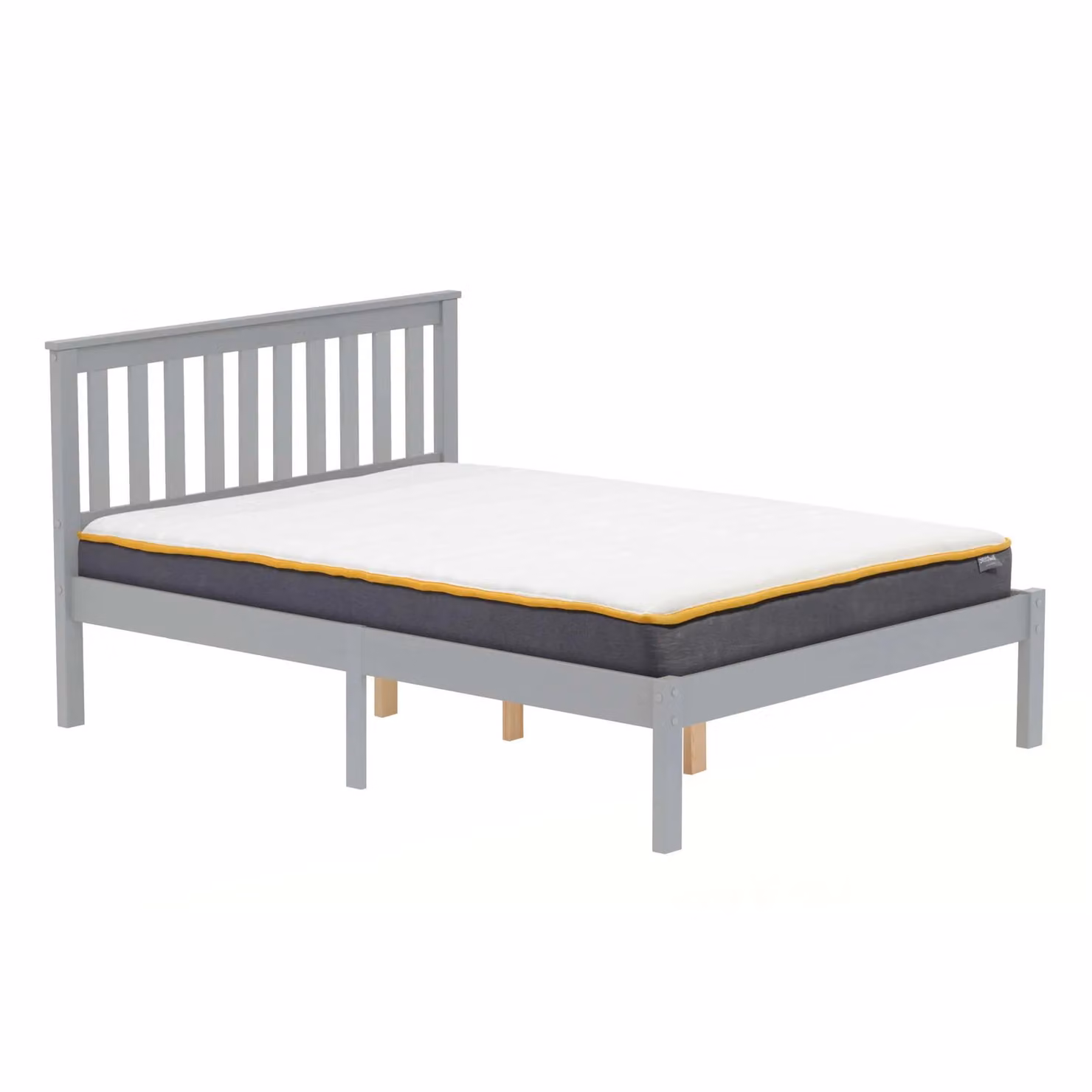 Birlea Denver Lacquered Solid Pine Bed Frame in Grey, W/D/H: 180 x 162 x 209.5 cm – 3