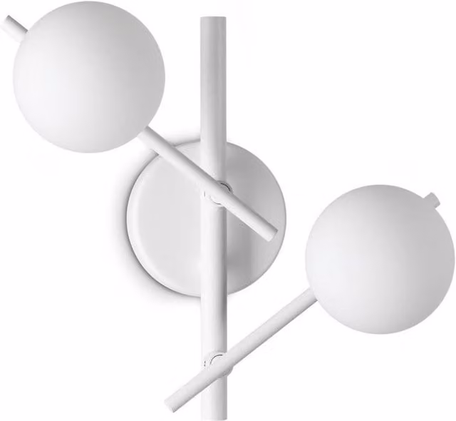 Netlighting Atlas Globe Wall Light in White with Glass Spheres and 2x G9 Sockets